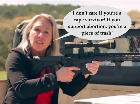 Marjorie Taylor Green hold rifle calling rape survivors trash. Find out what Christian women have to say about abortion.